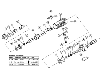 Figure 0 Diagram and Parts List for CP3000-325F  Chicago Pneumatic Grinder
